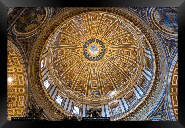 Dome of Papal Basilica of St Peter in Vatican Framed Print by Artur Bogacki