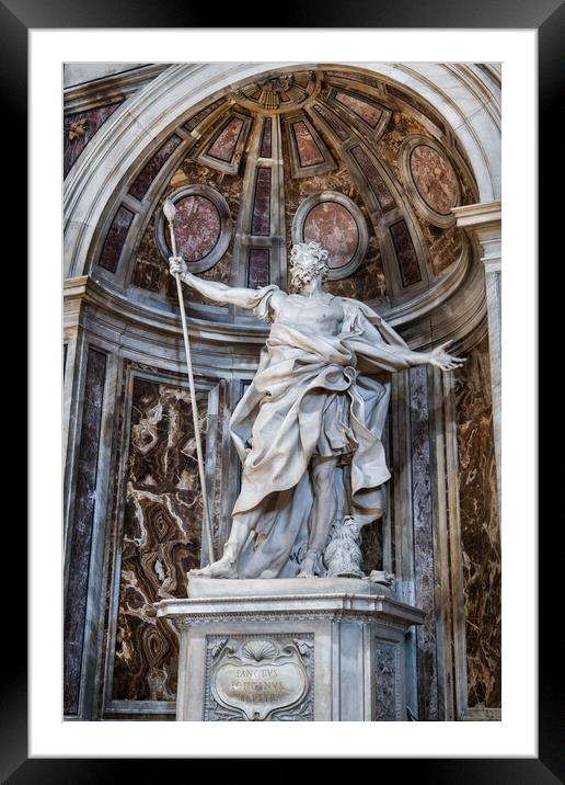 Saint Longinus With Spear In St Peter Basilica Framed Mounted Print by Artur Bogacki