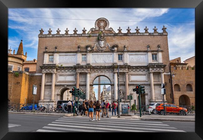 Porta del Popolo Gate In Rome Framed Print by Artur Bogacki