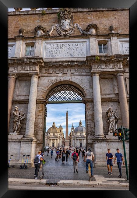Porta del Popolo Gate In Rome Framed Print by Artur Bogacki