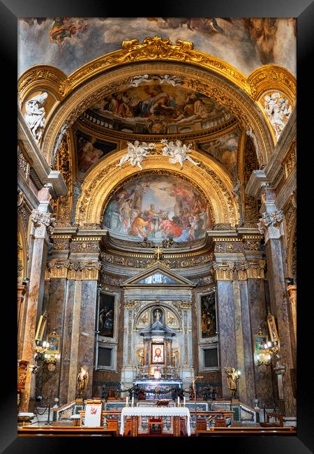 High Altar in San Silvestro in Capite Church Framed Print by Artur Bogacki