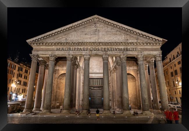 Pantheon by Night in Rome Framed Print by Artur Bogacki