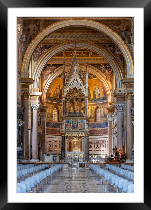 High Altar in Basilica di San Giovanni in Laterano Framed Mounted Print by Artur Bogacki