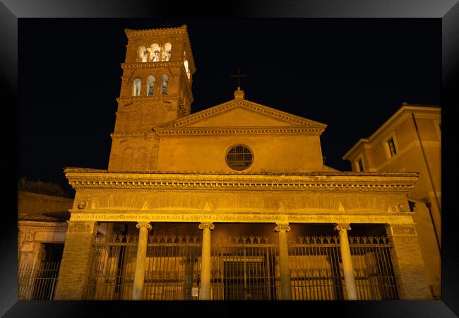 Basilica of San Giorgio in Velabro at Night Framed Print by Artur Bogacki