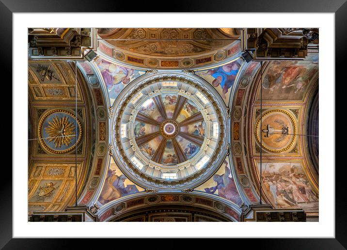 Church Of San Rocco Ceiling Dome In Rome Framed Mounted Print by Artur Bogacki