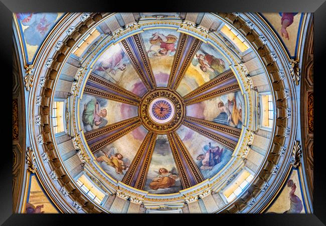 Church Of San Rocco Dome Frescoes In Rome Framed Print by Artur Bogacki