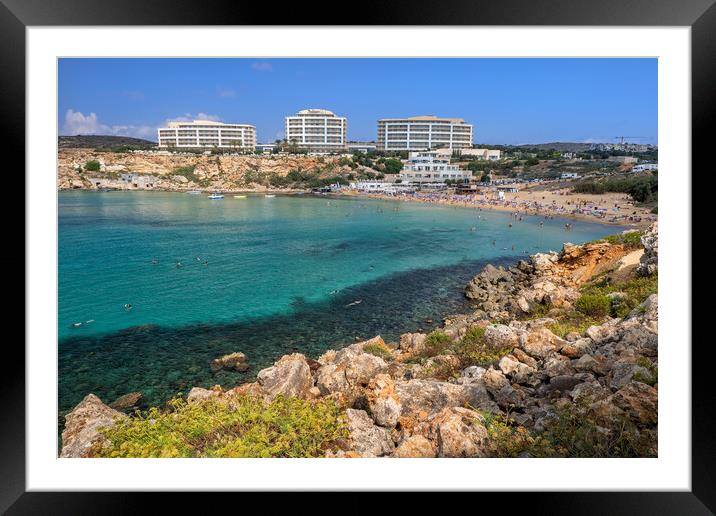 Golden Bay Resort In Malta Framed Mounted Print by Artur Bogacki