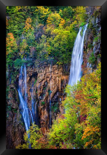 Waterfall In Plitvice Lakes National Park Framed Print by Artur Bogacki