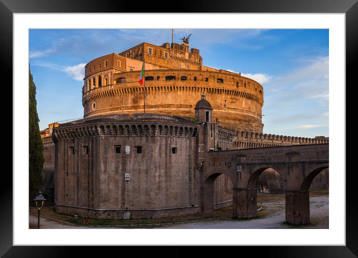 Castle of the Holy Angel at Sunset in Rome Framed Mounted Print by Artur Bogacki