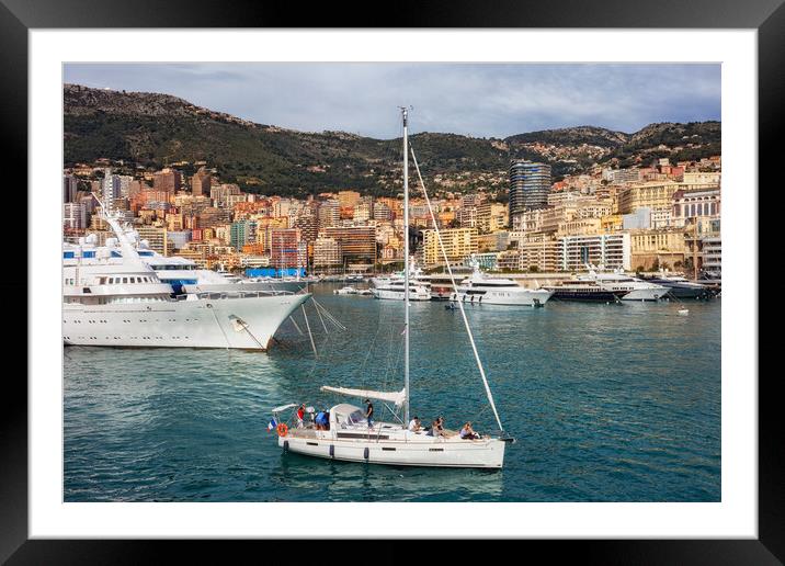 Monaco Skyline And Port Hercules Framed Mounted Print by Artur Bogacki