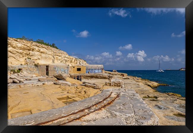 Sliema Sea Waterfront In Malta Framed Print by Artur Bogacki