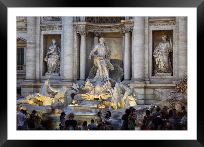 Monumental Trevi Fountain At Dusk In Rome Framed Mounted Print by Artur Bogacki