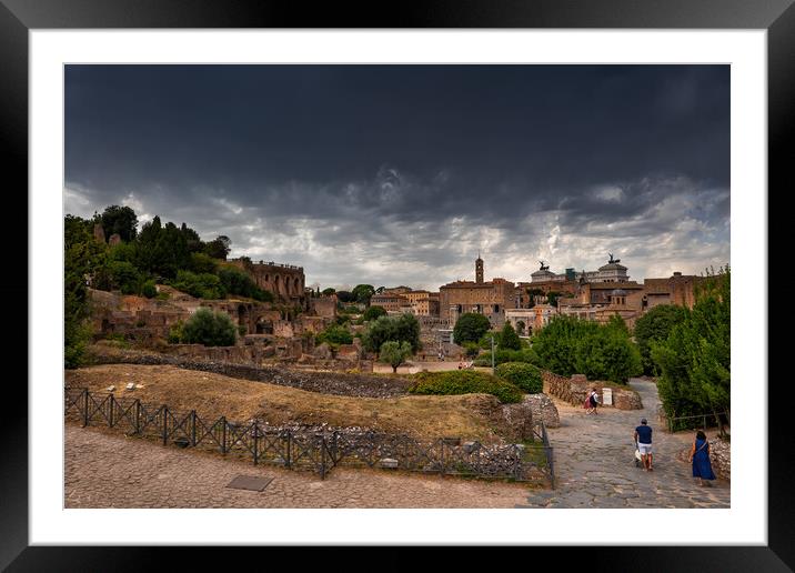 Storm Clouds Above Ancient City Of Rome Framed Mounted Print by Artur Bogacki