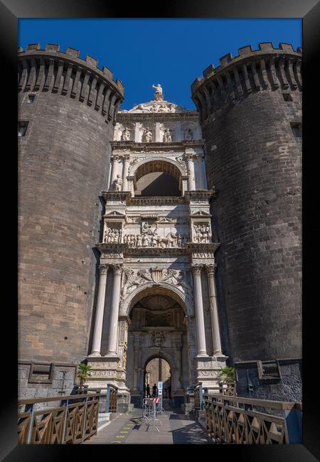 Castel Nuovo Triumphal Arch In Naples Framed Print by Artur Bogacki