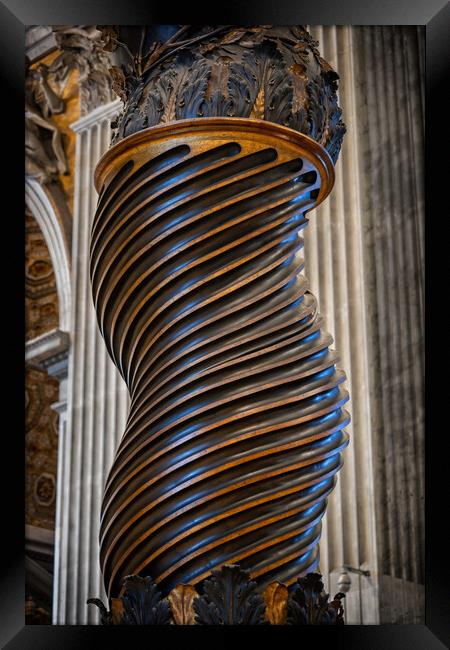 Twisted Column Of Bernini Baldacchino Framed Print by Artur Bogacki