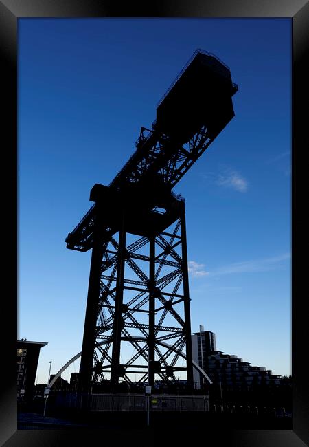 Finnieston Crane Silhouette In Glasgow Framed Print by Artur Bogacki
