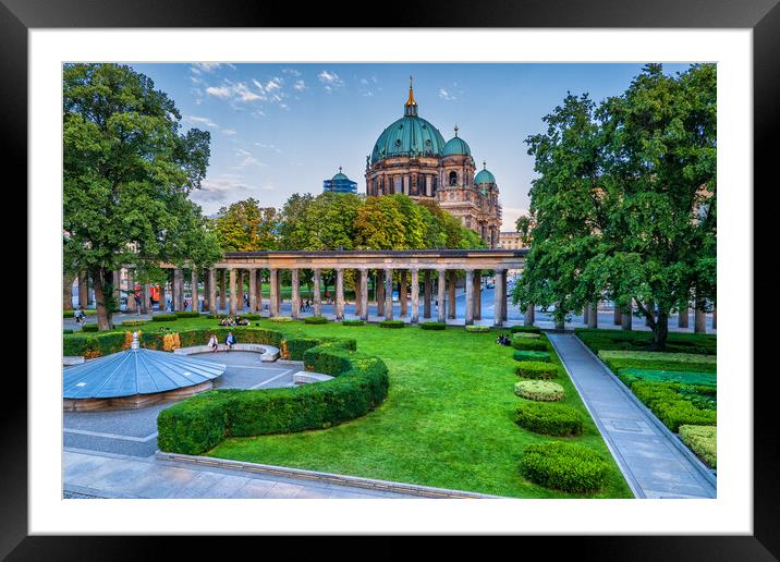 Courtyard Colonnade and Berlin Cathedral Framed Mounted Print by Artur Bogacki