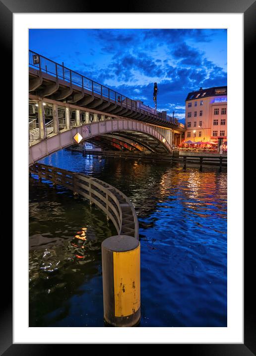 Friedrichstrasse Station Bridge In Berlin At Dusk Framed Mounted Print by Artur Bogacki