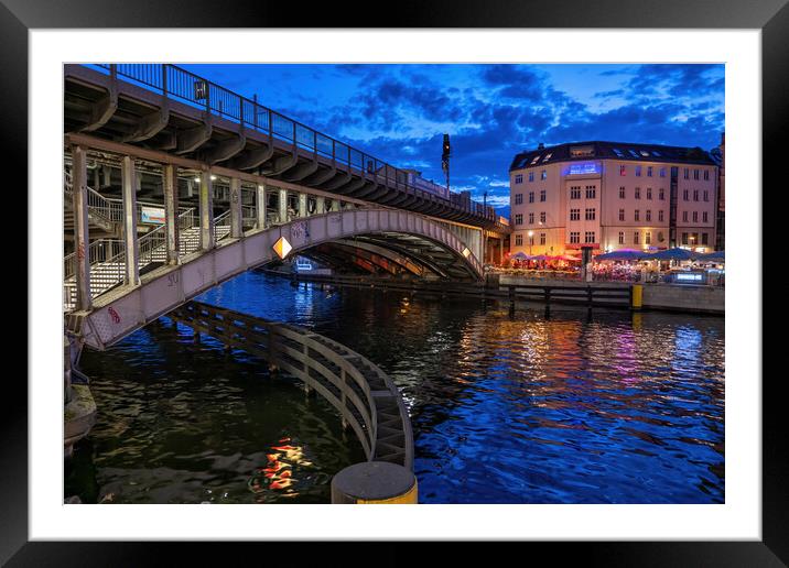 Friedrichstrasse Station Bridge In Berlin At Twilight Framed Mounted Print by Artur Bogacki