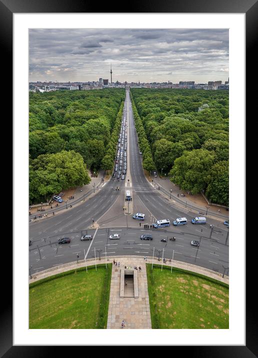 Highway Through Tiergarten Park In Berlin Framed Mounted Print by Artur Bogacki