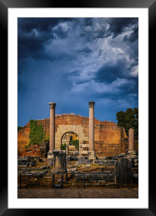 Stormy Sky Above Ancient Ruins In Rome Framed Mounted Print by Artur Bogacki