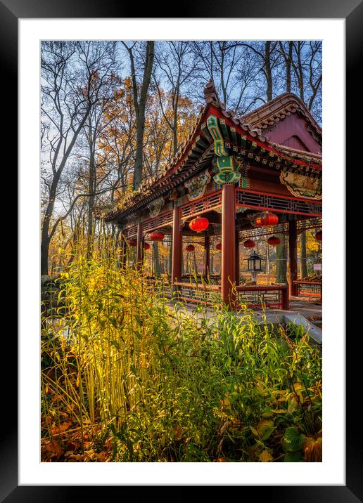 Chinese Pavilion In Lazienki Park In Warsaw Framed Mounted Print by Artur Bogacki