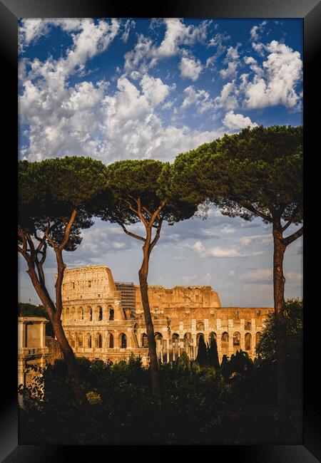 Sunset At The Colosseum In Rome Framed Print by Artur Bogacki