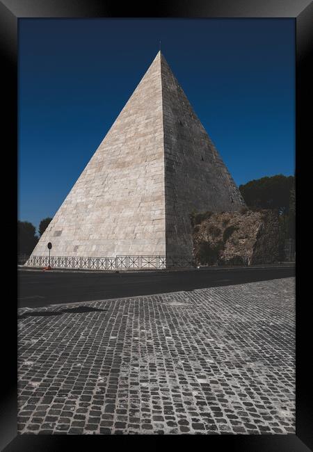The Pyramid of Cestius In Rome Framed Print by Artur Bogacki