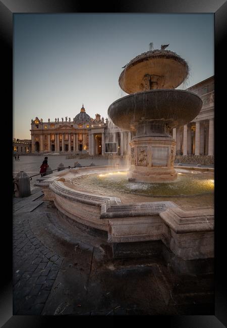 Maderno Fountain In Vatican Framed Print by Artur Bogacki