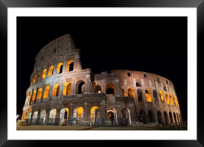 Night At The Colosseum In Rome Framed Mounted Print by Artur Bogacki