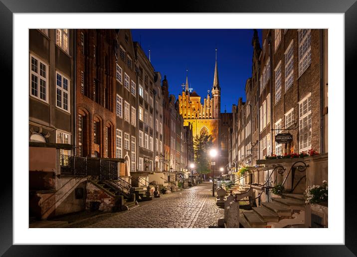 Mariacka Street And St Mary Basilica In Gdansk Framed Mounted Print by Artur Bogacki