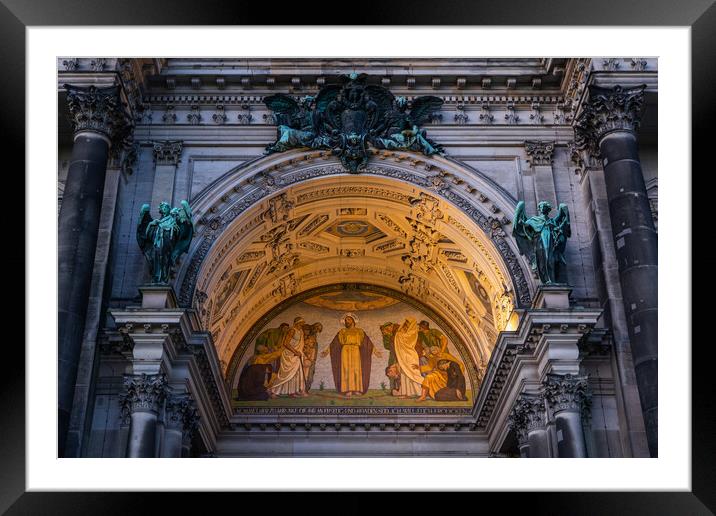 Tympanum With Christ Healer Of Berlin Cathedral Framed Mounted Print by Artur Bogacki