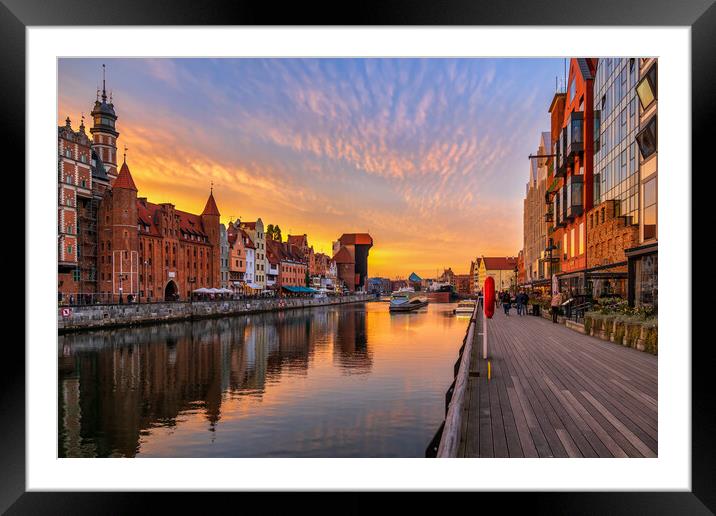 City Of Gdansk At Golden Hour Framed Mounted Print by Artur Bogacki