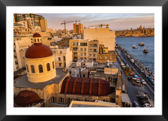 Townscape of Sliema in Malta Framed Mounted Print by Artur Bogacki
