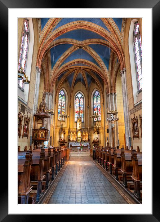 Holy Heart of Jesus Church Interior In Ljubljana Framed Mounted Print by Artur Bogacki