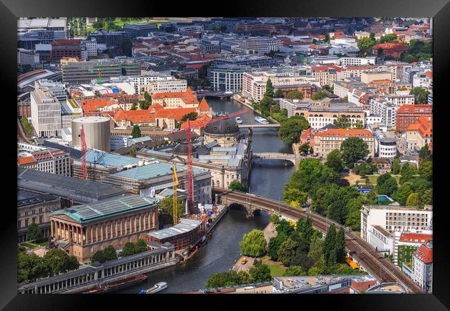 Berlin Aerial View With Museum Island At River Spree Framed Print by Artur Bogacki