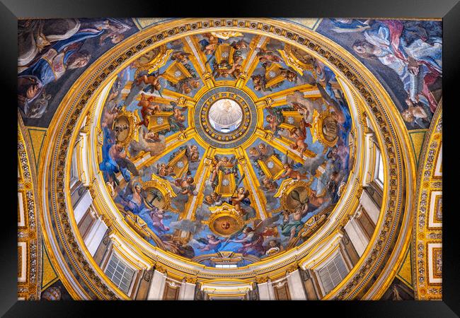 Gregorian Chapel Dome In St Peter Basilica Framed Print by Artur Bogacki
