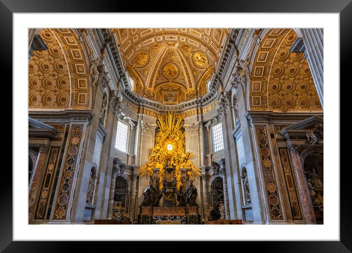 Altar In Basilica of St Peter In Vatican Framed Mounted Print by Artur Bogacki