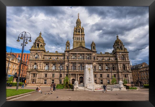 Glasgow City Chambers At George Square In Glasgow Framed Print by Artur Bogacki