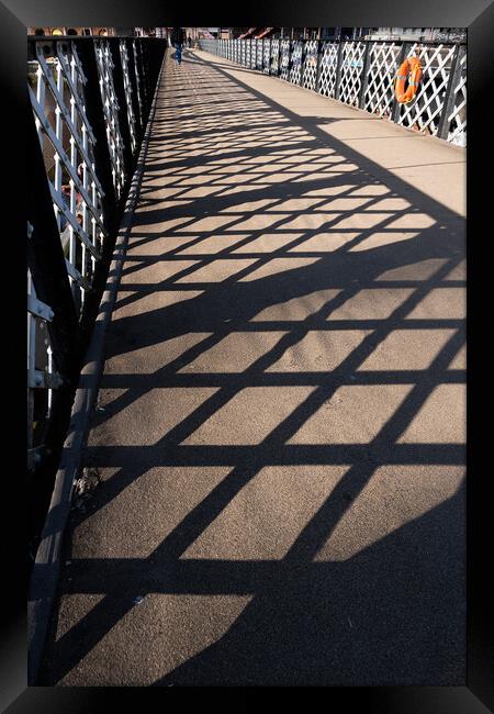 Abstract Lattice Pattern Shadow On Glasgow Bridge Framed Print by Artur Bogacki
