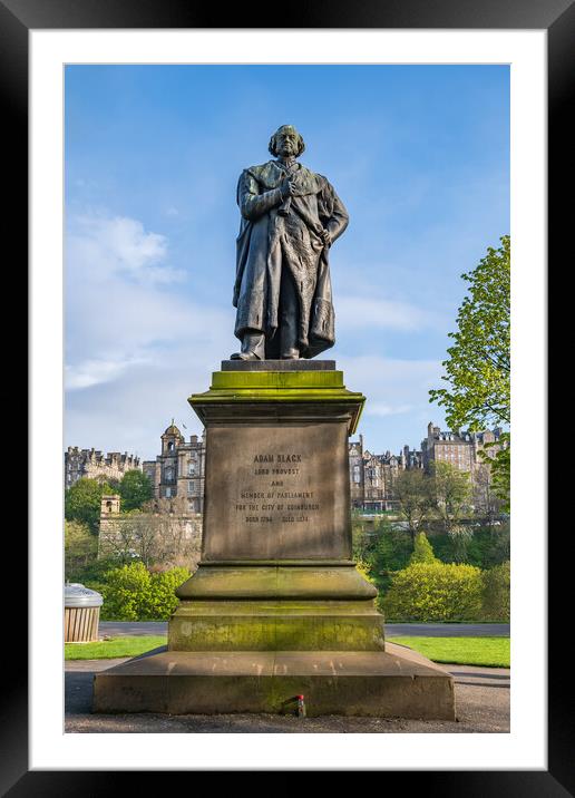 Adam Black Statue In Edinburgh Framed Mounted Print by Artur Bogacki