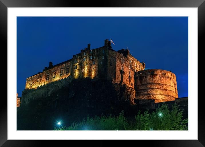 Edinburgh Castle At Night In Scotland Framed Mounted Print by Artur Bogacki