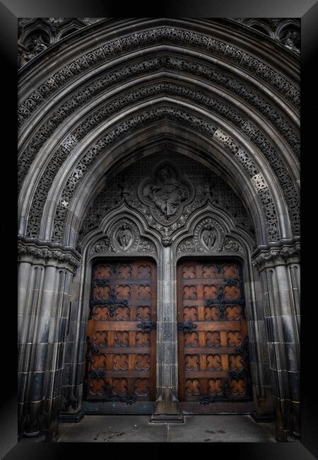 St Giles Cathedral Arched Portal In Edinburgh Framed Print by Artur Bogacki