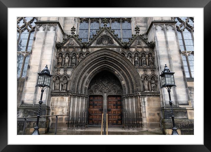 St Giles Cathedral West Doorway In Edinburgh Framed Mounted Print by Artur Bogacki