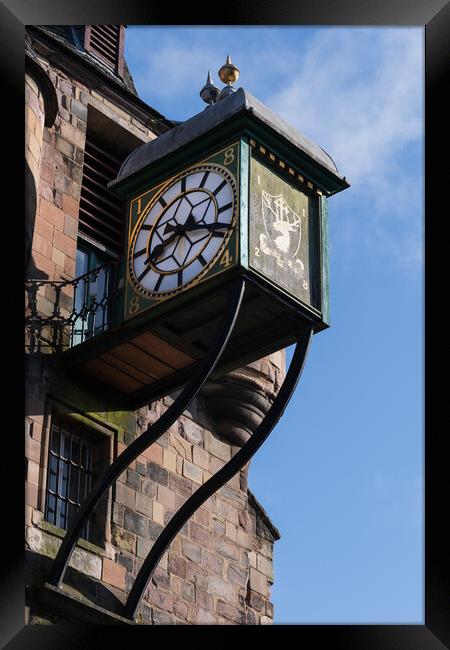 Clock on Tower of Canongate Tolbooth in Edinburgh Framed Print by Artur Bogacki