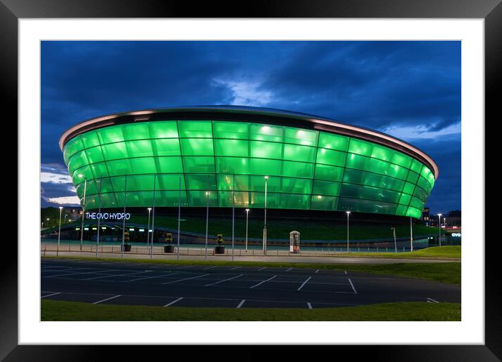 OVO Hydro Arena At Night In Glasgow Framed Mounted Print by Artur Bogacki