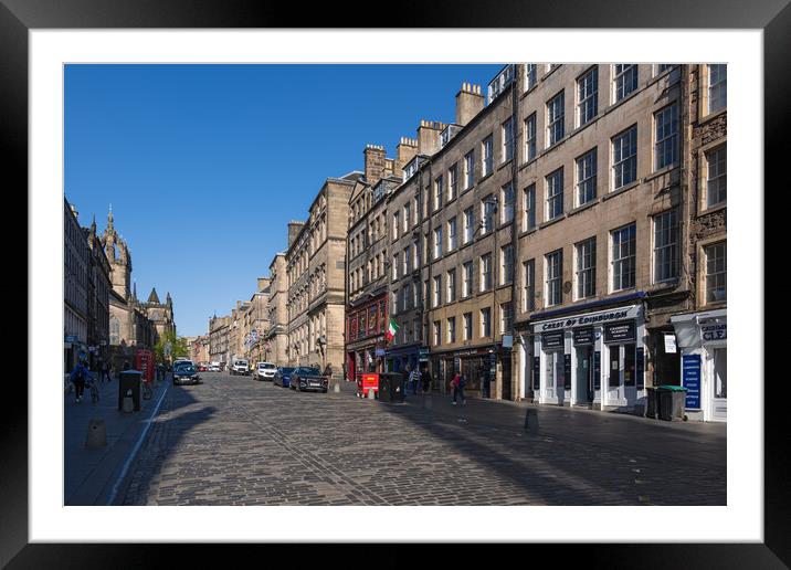High Street In Old Town Of Edinburgh Framed Mounted Print by Artur Bogacki