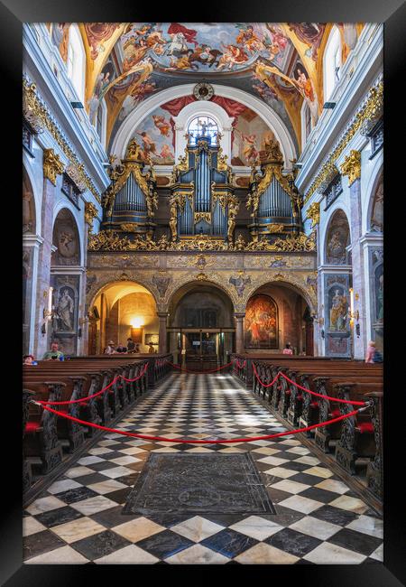 Ljubljana Cathedral Interior With Organs Framed Print by Artur Bogacki