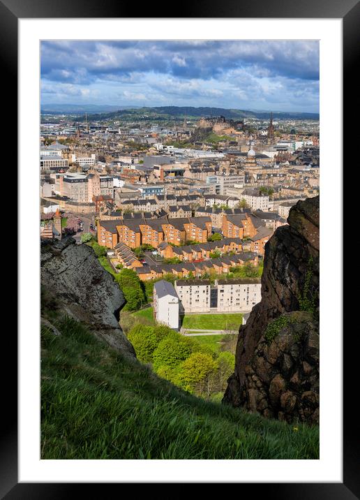 Edinburgh From Salisbury Crags Cliff Framed Mounted Print by Artur Bogacki