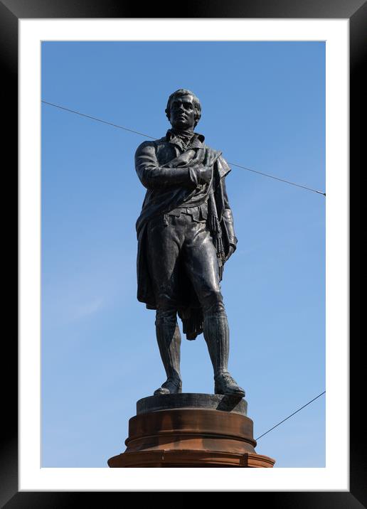 Robert Burns Statue In Edinburgh Framed Mounted Print by Artur Bogacki